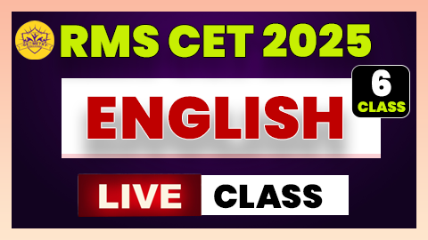 English Live Class ( RMS CET 2025 - 6th Class )