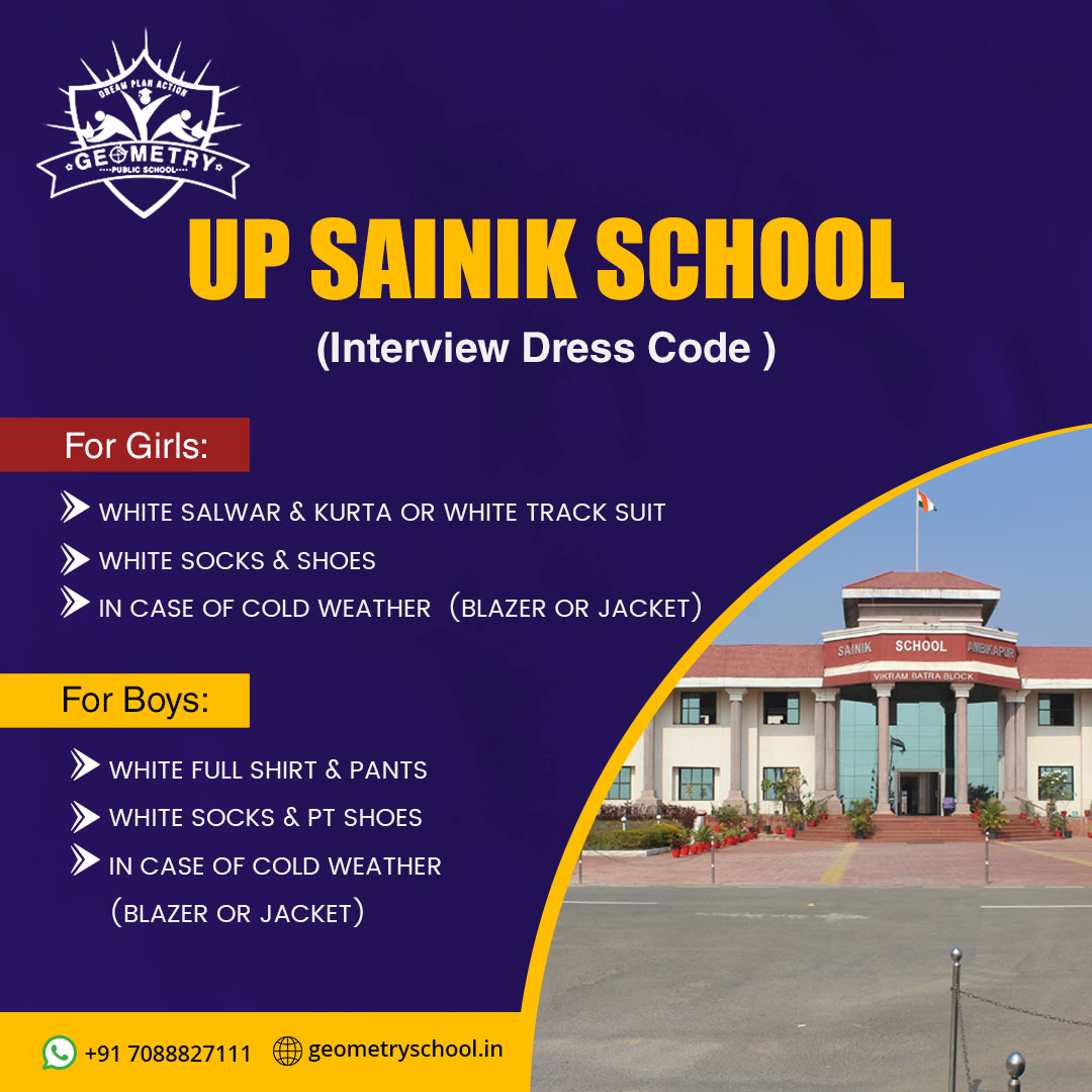 UP Sainik School Interview Dress Code